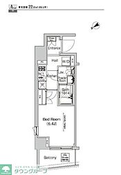プラウドフラット門前仲町4 1Kの間取図画像