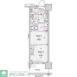 グランドガーラ東大島 2Kの間取図画像