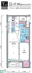 ジェノヴィア東向島スカイガーデン 1LDKの間取図画像