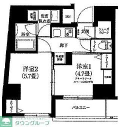 アイル押上ノルドドゥーエ 2Kの間取図画像