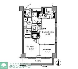 ParkAxis秋葉原 2LDKの間取図画像
