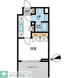 CASSIA押上 1Kの間取図画像
