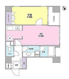 グランカーサ銀座イースト 1LDKの間取図画像