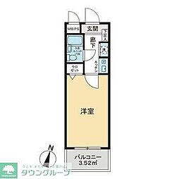 ライオンズマンション大島第2 ワンルームの間取図画像