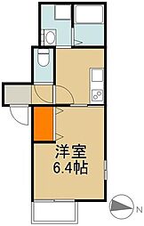 JR南武線 平間駅 徒歩5分の賃貸アパート 1階1Kの間取り