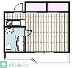 東急東横線 元住吉駅 徒歩15分の賃貸マンション 2階ワンルームの間取り