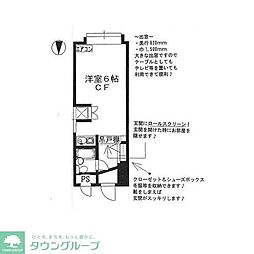 エステ新丸子 5階ワンルームの間取り