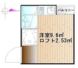 チェレスタ元住吉 2階ワンルームの間取り