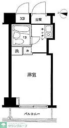メインステージ新丸子駅前 6階ワンルームの間取り