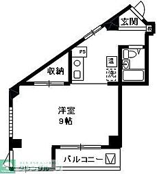 ピアオオタニ 205 2階ワンルームの間取り