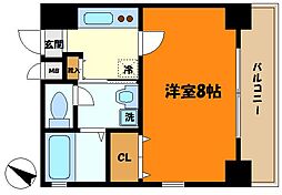 リブリ・新丸子 8階1Kの間取り