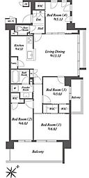 ザ・ケンジントン・レジデンス横濱片倉 4LDKの間取図画像