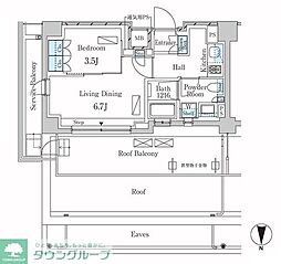 ラティエラ武蔵小杉 1LDKの間取図画像