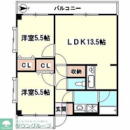 フェニックスコート 2LDKの間取図画像