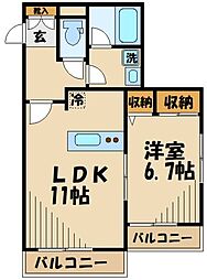 コート・ラシーヌ 1LDKの間取図画像