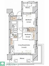 ブランシエスタ新丸子リバーフロント 2LDKの間取図画像