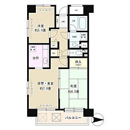 フレスコ川崎 2DKの間取図画像