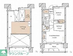 ブランシエスタ新丸子リバーフロント 2LDKの間取図画像