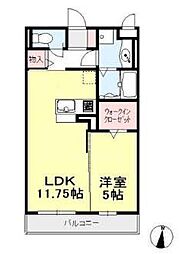 ベルウッド 1LDKの間取図画像