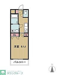 メゾン・クレールB 1Kの間取図画像