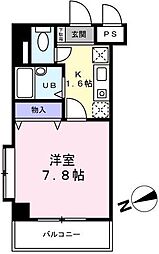 ベルデュール宮前平 1Kの間取図画像