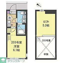 ネスト大倉山 1Kの間取図画像