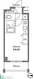EXIA元住吉 ワンルームの間取図画像