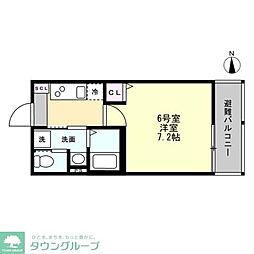 Felice元住吉 1Kの間取図画像