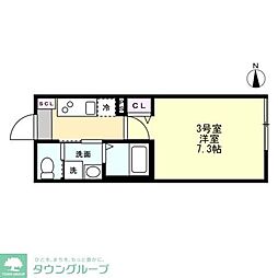 Felice元住吉 1Kの間取図画像
