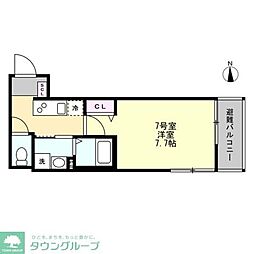 Felice元住吉 1Kの間取図画像