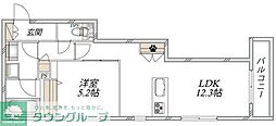 ロコティーダ武蔵中原 1LDKの間取図画像