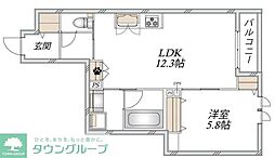 ロコティーダ武蔵中原 1LDKの間取図画像