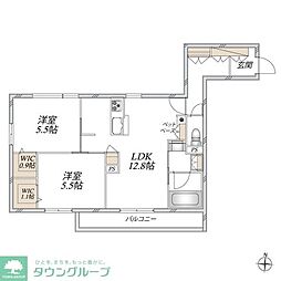 (仮称)千代ケ丘9丁目メゾン 2LDKの間取図画像
