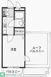 クレストコスギ 1Kの間取図画像