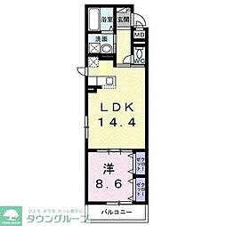ブルーム 1LDKの間取図画像