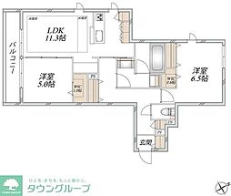 サンリュクス武蔵小杉 2LDKの間取図画像