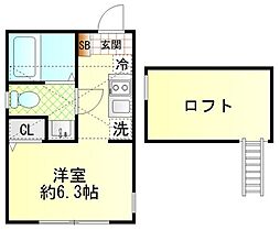 プロスペリテ ワンルームの間取図画像