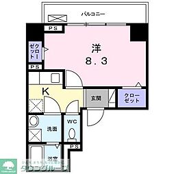 ペンディーオソプラ夢見ヶ崎 1Kの間取図画像