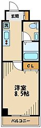 KDXレジデンス溝の口 1Kの間取図画像