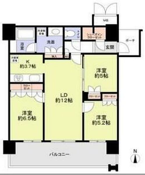 MJR堺筋本町タワー ｜大阪府大阪市中央区南本町1丁目(賃貸マンション3LDK・15階・74.63㎡)の写真 その2