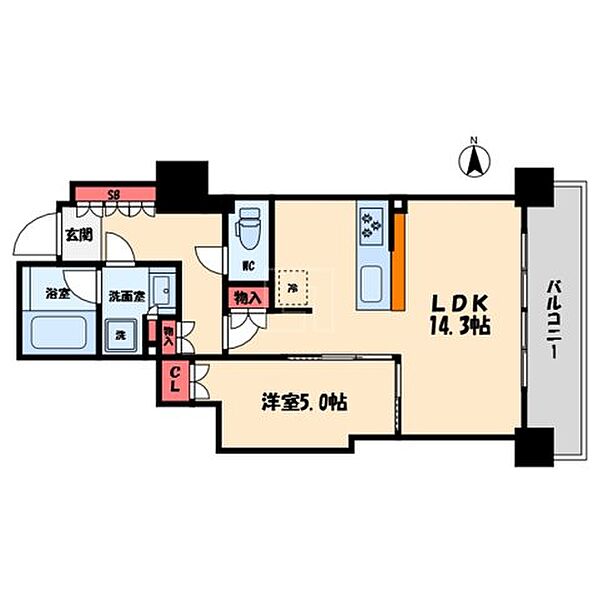 ローレルタワー堺筋本町 ｜大阪府大阪市中央区久太郎町2丁目(賃貸マンション1LDK・20階・48.94㎡)の写真 その2