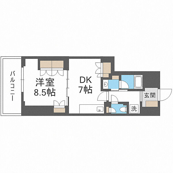 ルネフラッツ谷町四丁目 ｜大阪府大阪市中央区和泉町1丁目(賃貸マンション1DK・7階・39.57㎡)の写真 その2