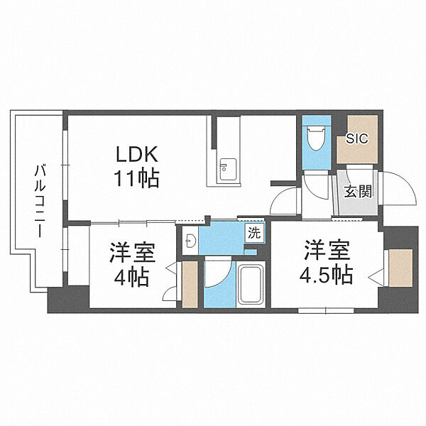 アーバネックス大阪天満橋 ｜大阪府大阪市北区天満3丁目(賃貸マンション2LDK・9階・45.45㎡)の写真 その2