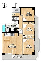 グランモール千代田 3LDKの間取図画像