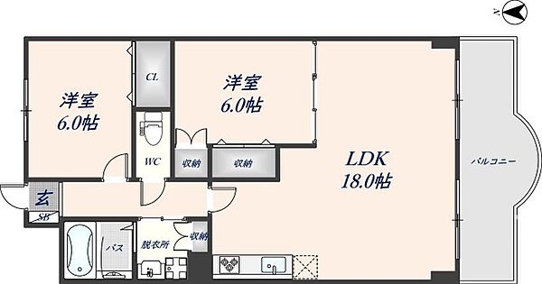 ベルデュール垣内 109｜大阪府八尾市東山本新町5丁目(賃貸マンション2LDK・1階・63.93㎡)の写真 その2