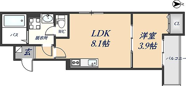 ALEGRIA八尾東本町 303｜大阪府八尾市東本町1丁目(賃貸アパート1LDK・3階・29.59㎡)の写真 その2