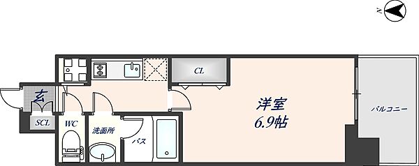 ソルテラス　OSAKA　EAST　GATE 1004｜大阪府東大阪市中野南(賃貸マンション1K・10階・23.40㎡)の写真 その2