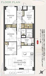 ライオンズマンション京成大久保第2 3SLKの間取図画像
