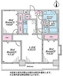 グランドヴィラ津田沼 3LDKの間取図画像