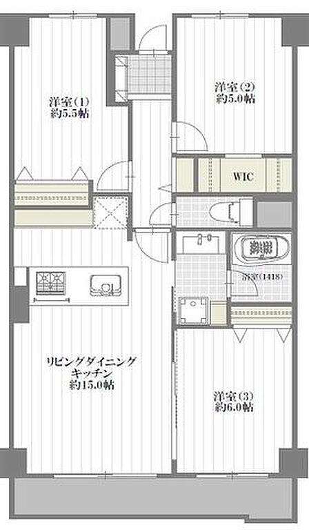 3LDK 間取り